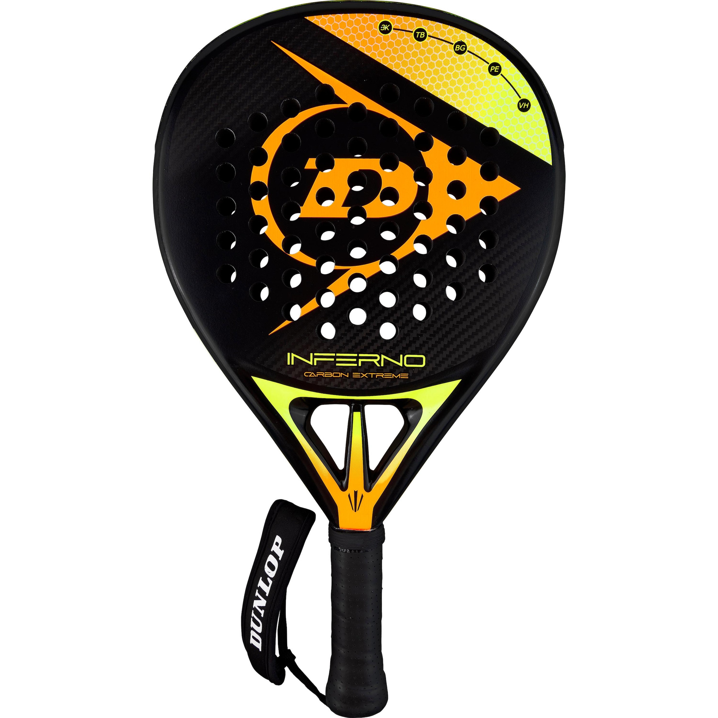 DUNLOP Padelschläger 'Inferno Carbon Extreme' in orange / schwarz, Produktansicht