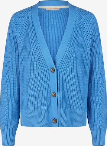 Lovely Sisters Knit Cardigan 'Charlotte' in Blue: front