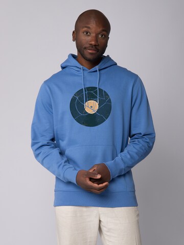 Watapparel Sweatshirt ' Broken Vinyl ' in Blauw: voorkant
