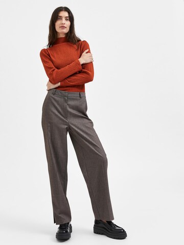 SELECTED FEMME Wide leg Pants 'Mibbi' in Brown