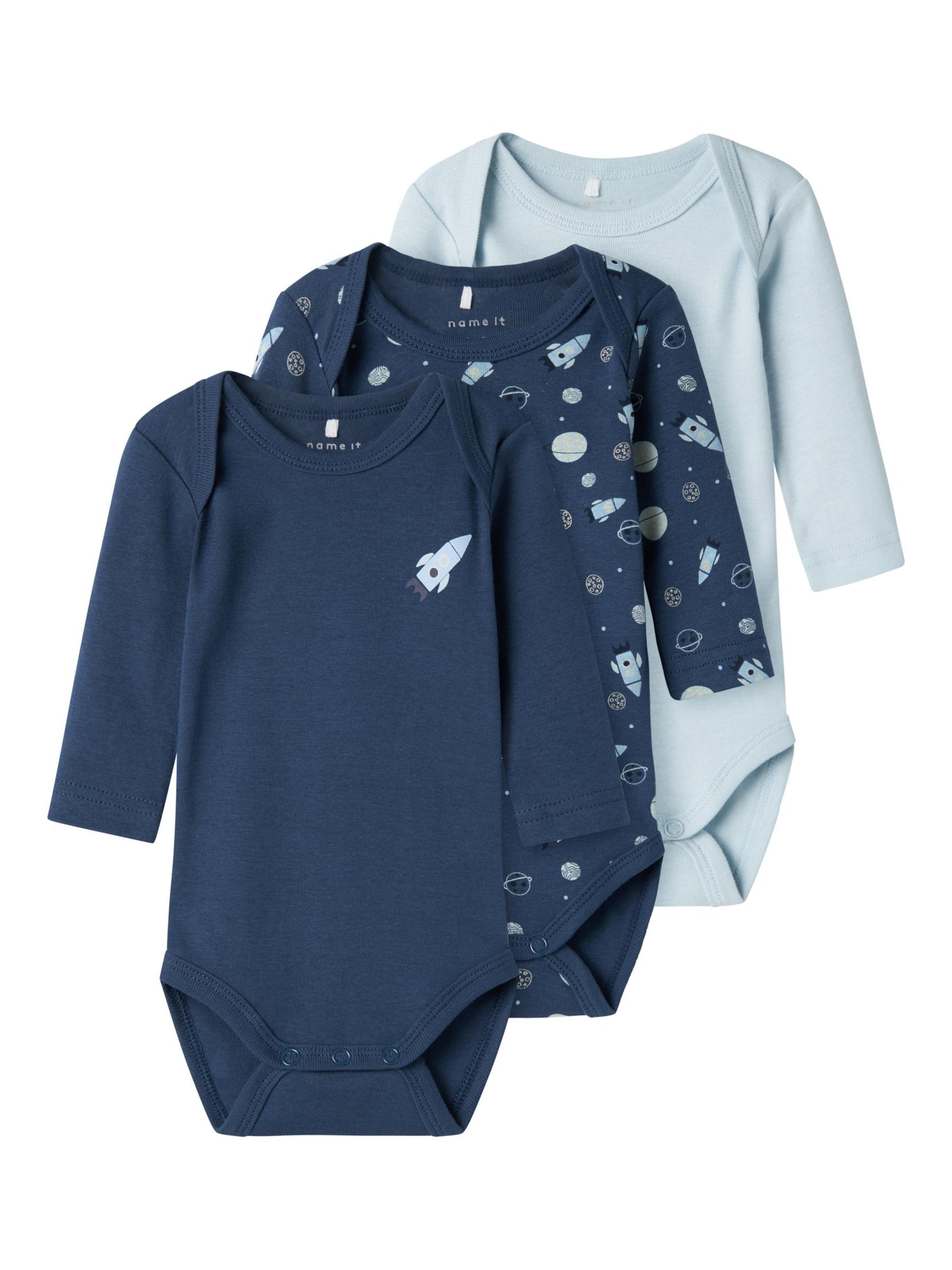 NAME IT Kezeslábas 'Dark Space' - kék: elől