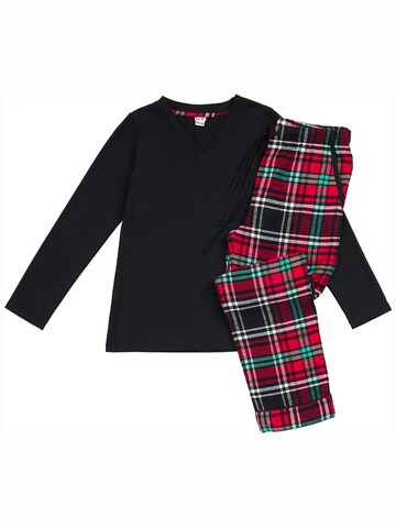 La V Pajamas in Black: front