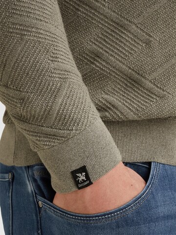 VANGUARD Sweter 'Pullover with half-zip and allover texture' w kolorze zielony