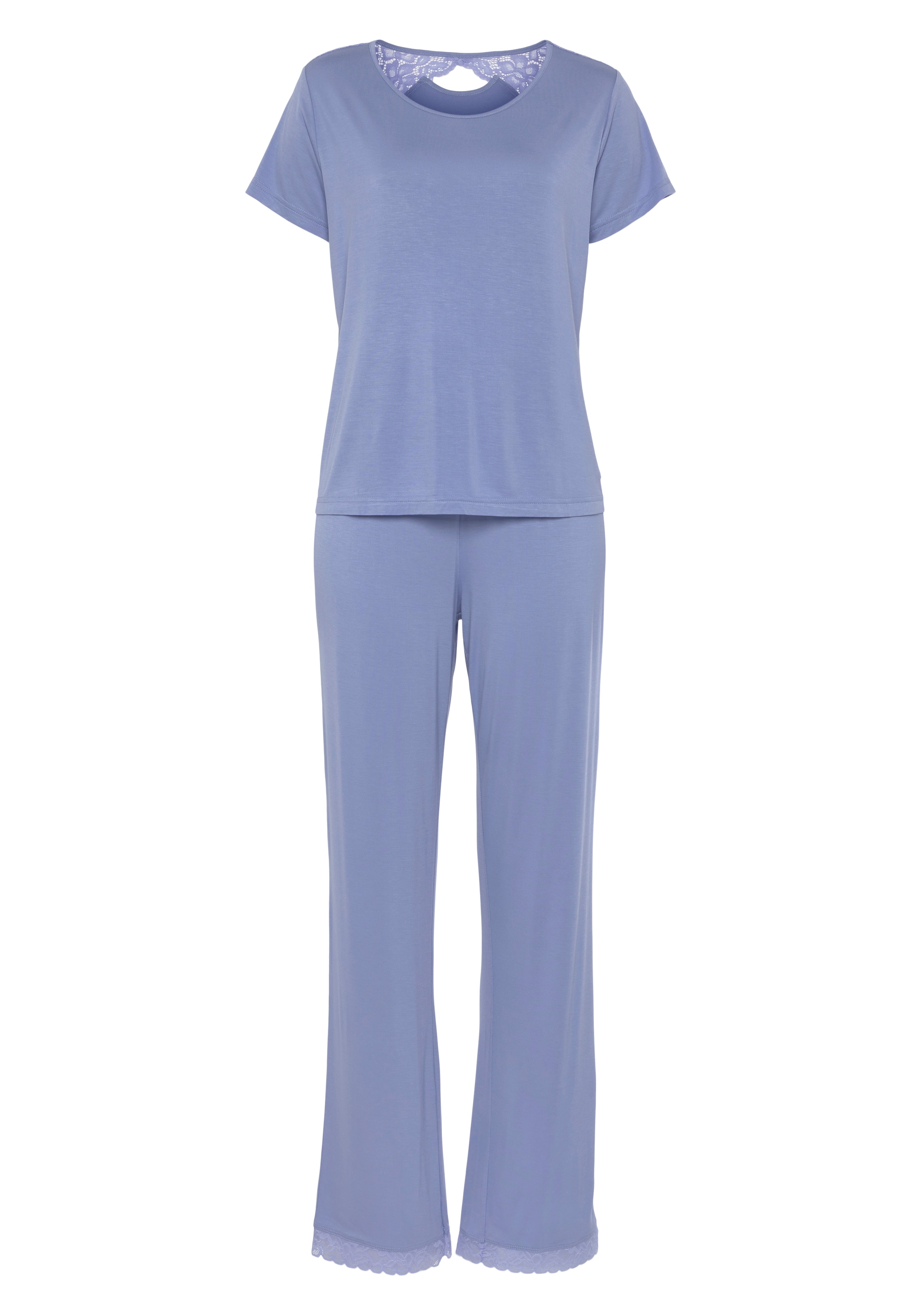 LASCANA Пижама 'Summer' в Лиловый: спереди