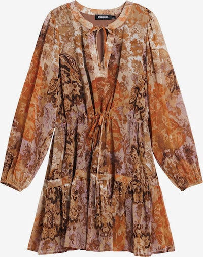 Desigual Mekko värissä ruskea / vaaleanoranssi / tummanoranssi / offwhite, Tuotenäkymä