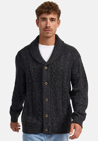 INDICODE JEANS Knit Cardigan in Black: front