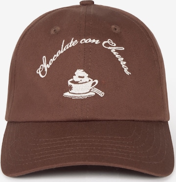Cappello da baseball di Thinking MU in marrone: frontale