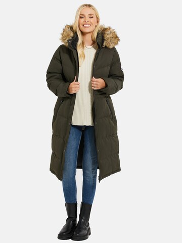 Threadbare Winter Coat 'Arnie' in Green