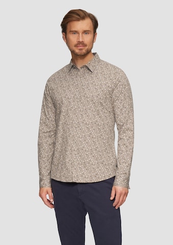 s.Oliver Slim fit Overhemd in Beige: voorkant