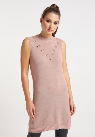 myMo ROCKS Knitted dress in Pink: front
