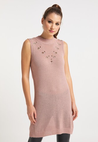 myMo ROCKS Knitted dress in Pink: front