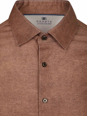 DESOTO Slim fit Button Up Shirt in Brown