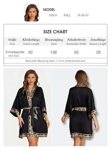 Vivi Idee Dressing Gown 'Kimono' in Black