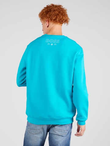 BOSS Sweatshirt 'Muff' in Blauw