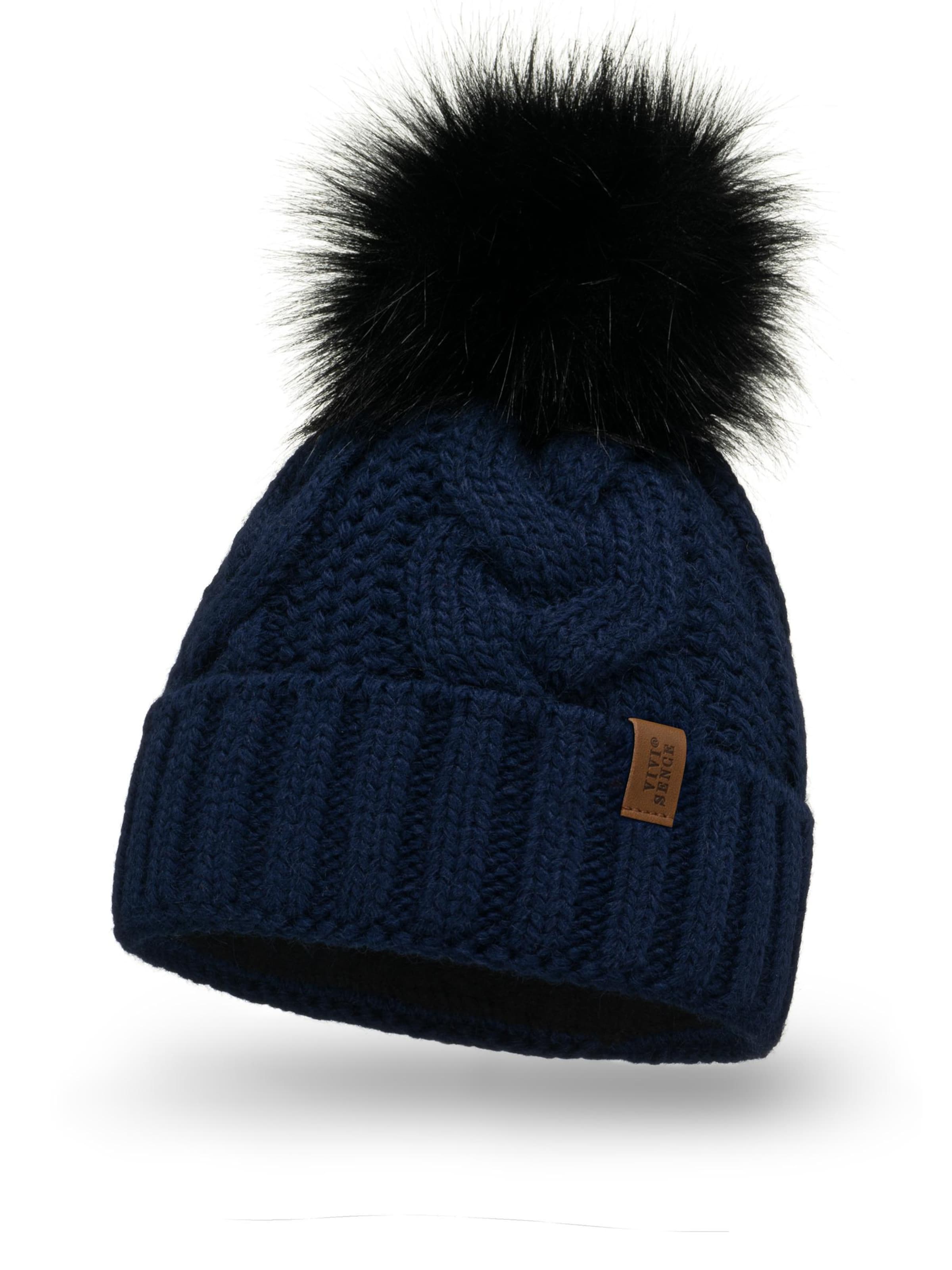 Vivisence Beanie '7014' in Blue: front