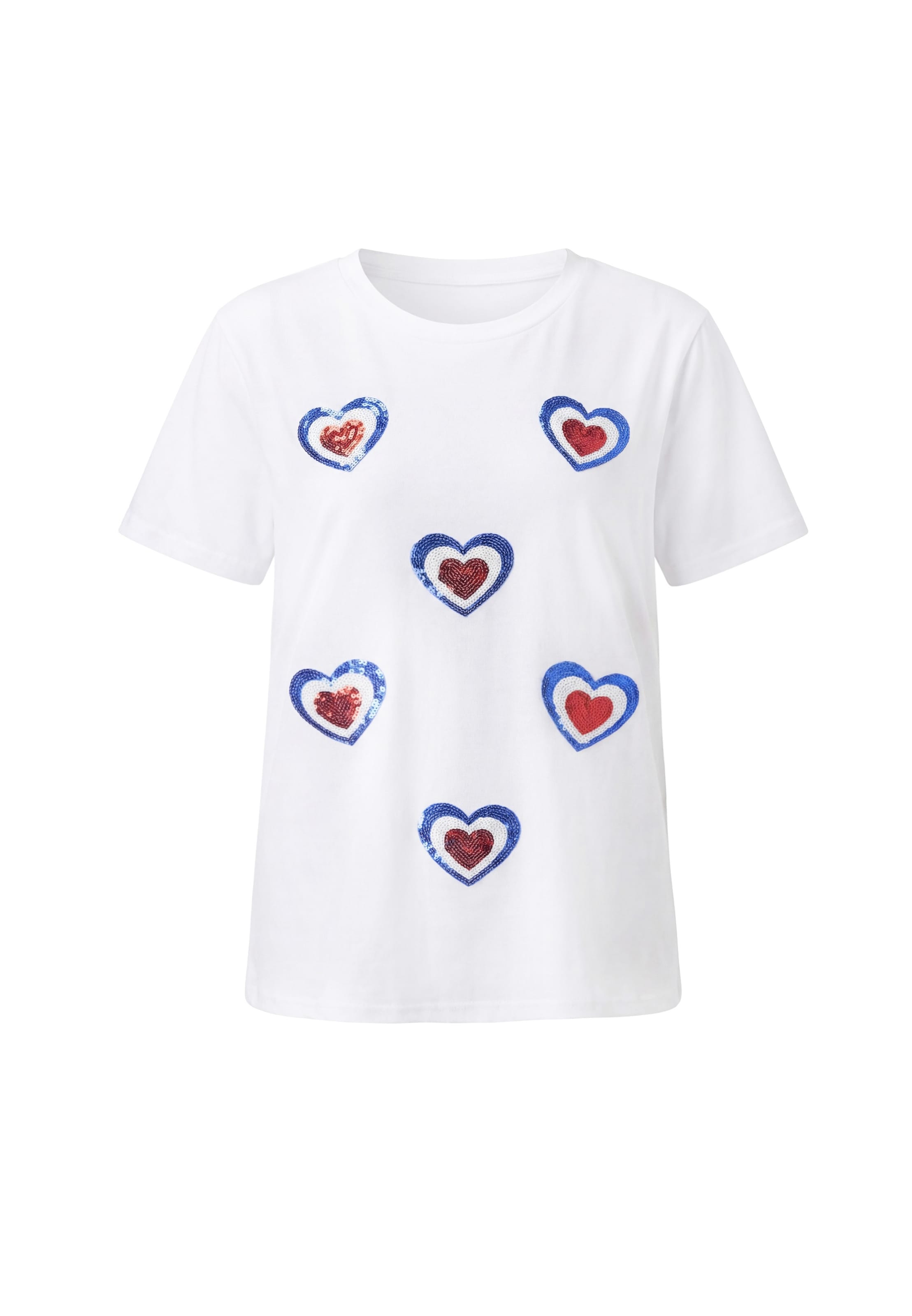 T-shirt usha BLUE LABEL en blanc : devant