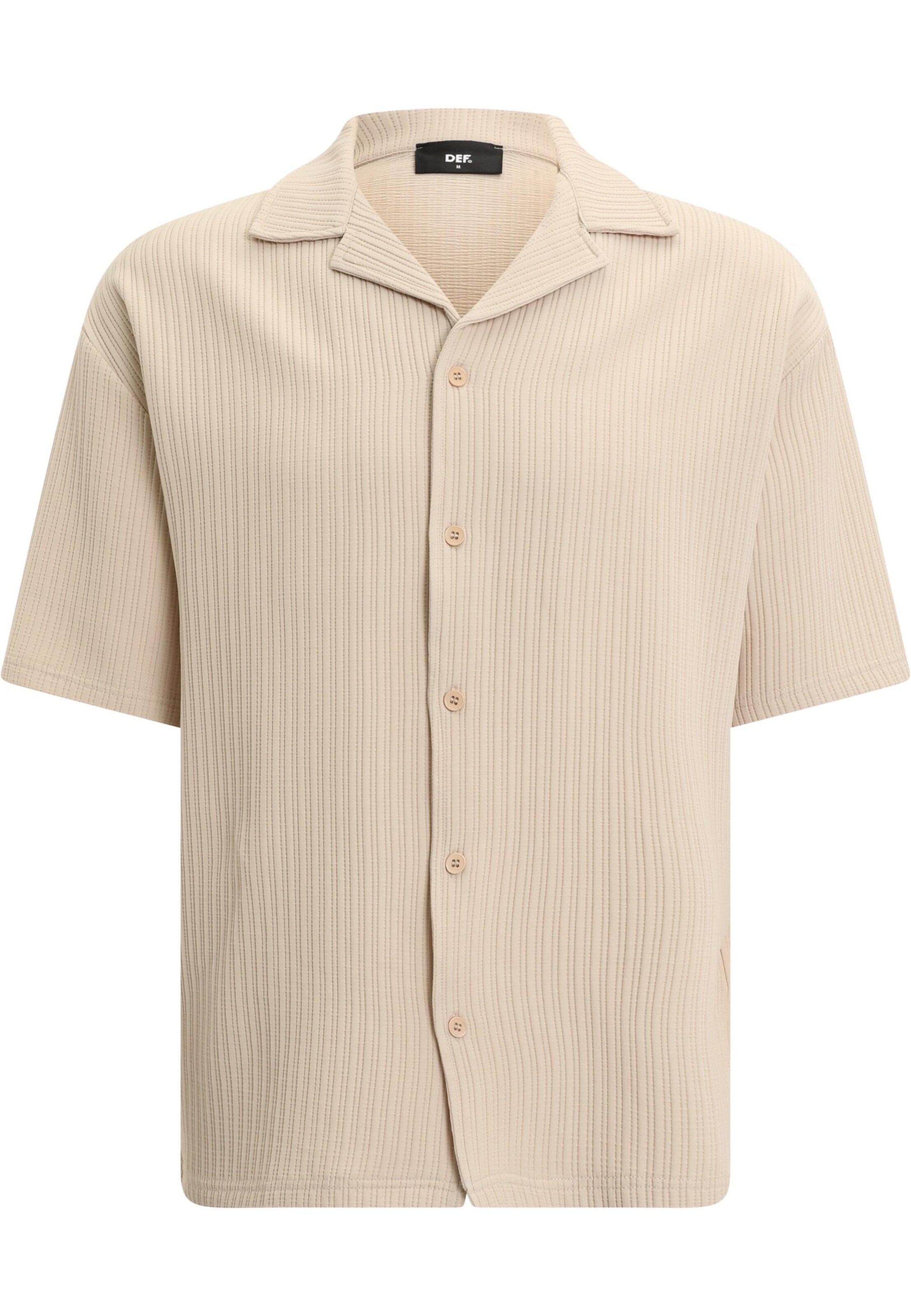 DEF Regular fit Button Up Shirt 'Porto' in Beige: front