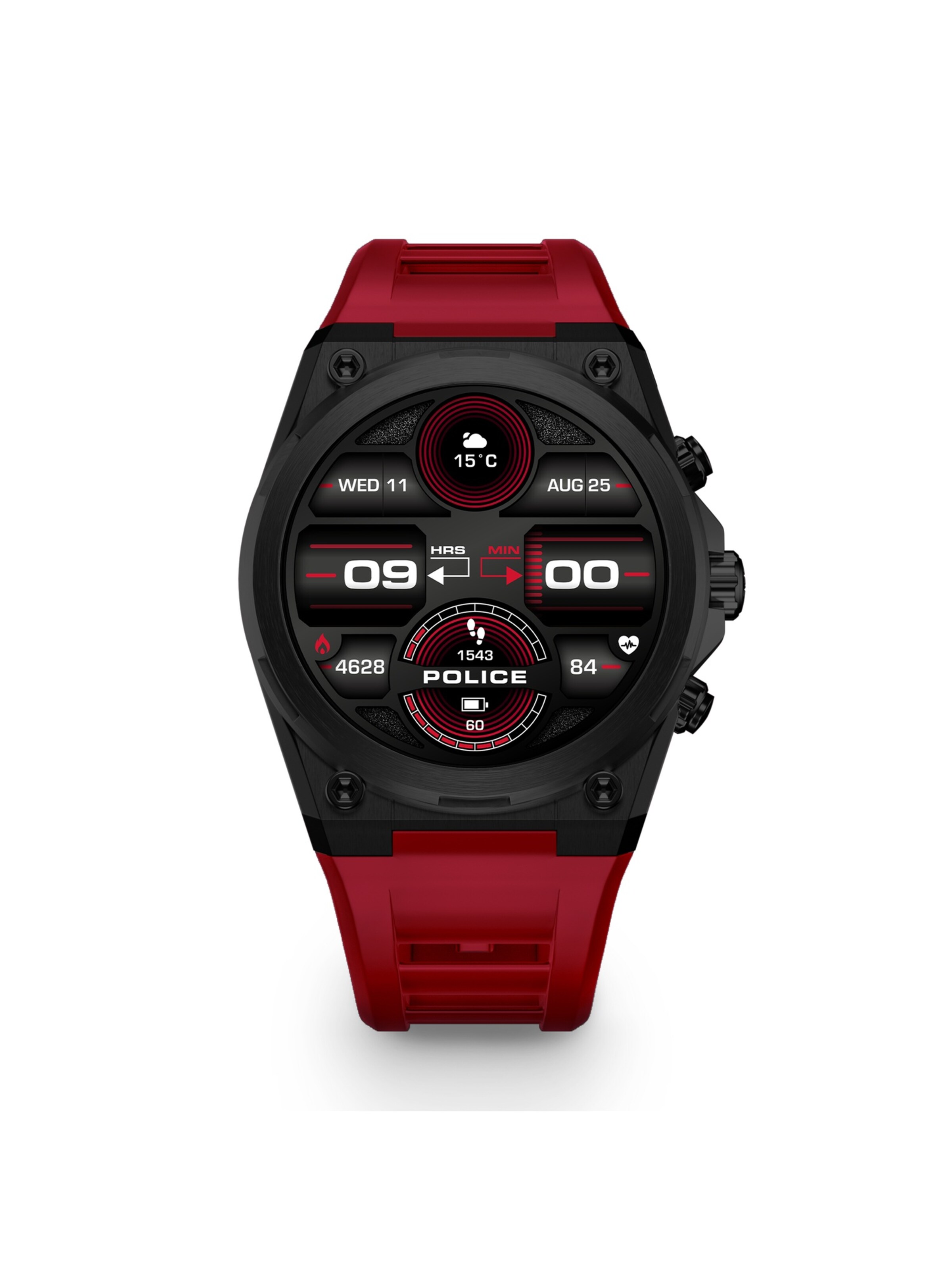 POLICE Digital watch ' My.Avatar 2 ' in Red: front