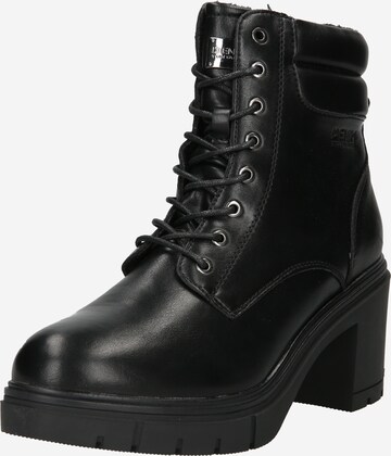 TOM TAILOR Lace-Up Ankle Boots in Black: front