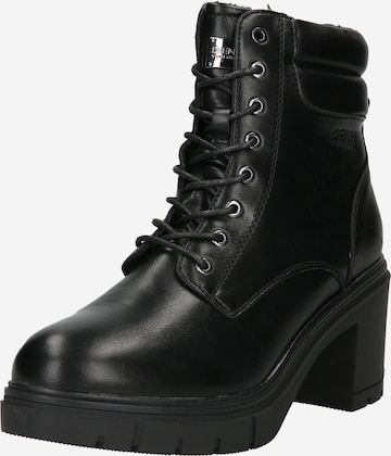 TOM TAILOR Lace-Up Ankle Boots in Black: front