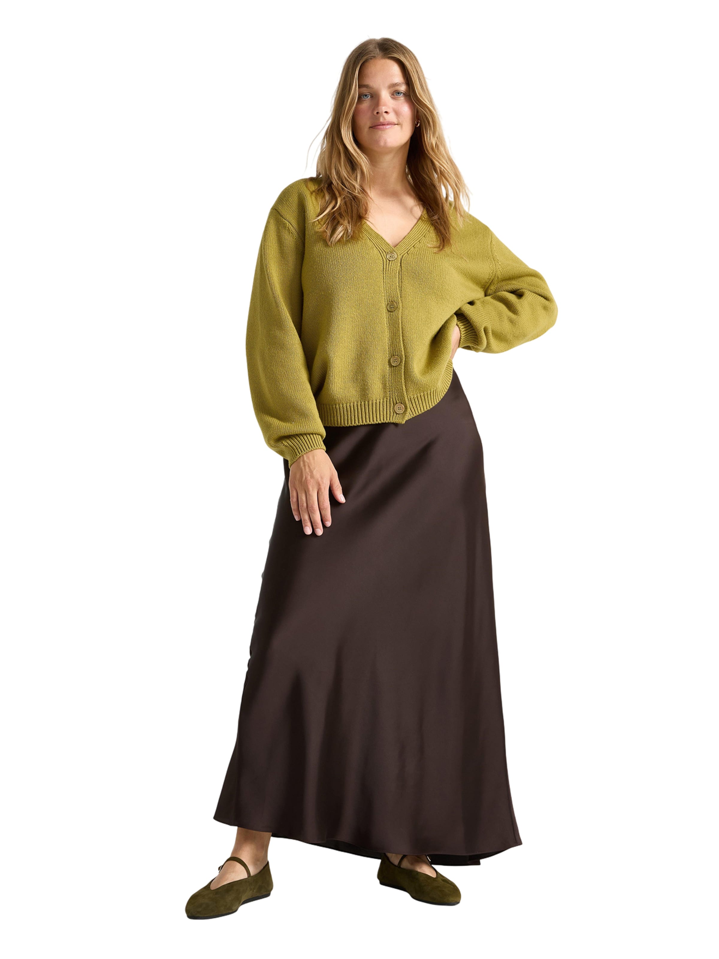 Lindex Skirt in Brown: front