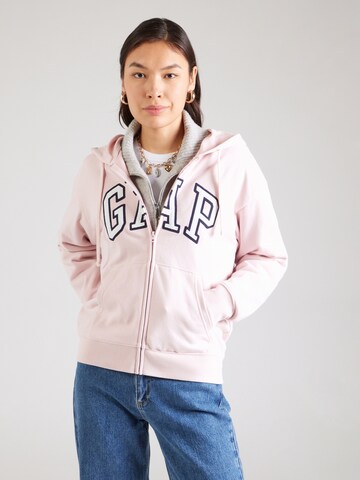 GAP Кофта на молнии 'HERITAGE' в Ярко-розовый: спереди