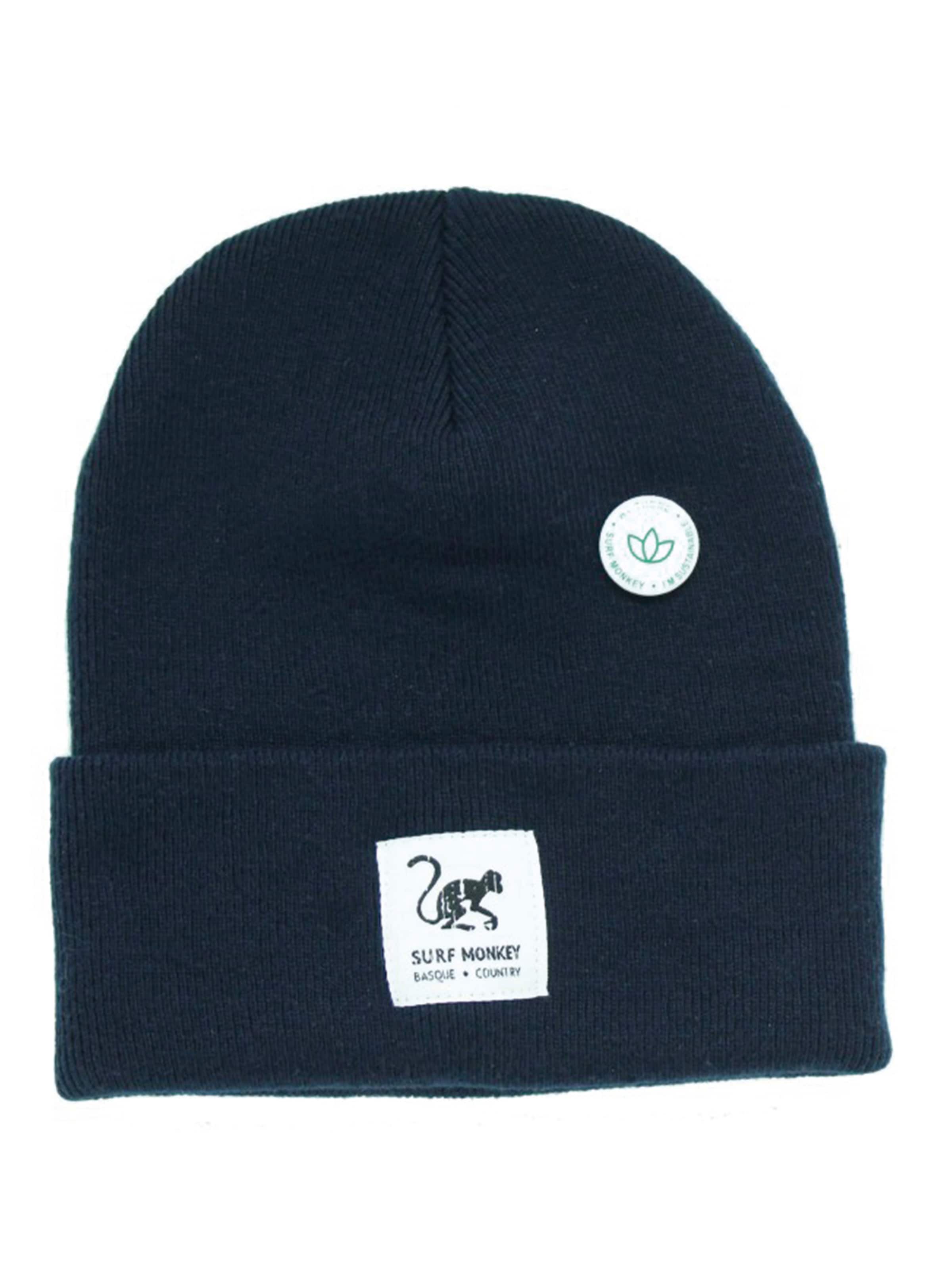Surf Monkey Beanie in Blue: front