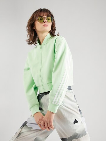 ADIDAS SPORTSWEAR Спортна жилетка с качулка 'Future Icons' в зелено: отпред