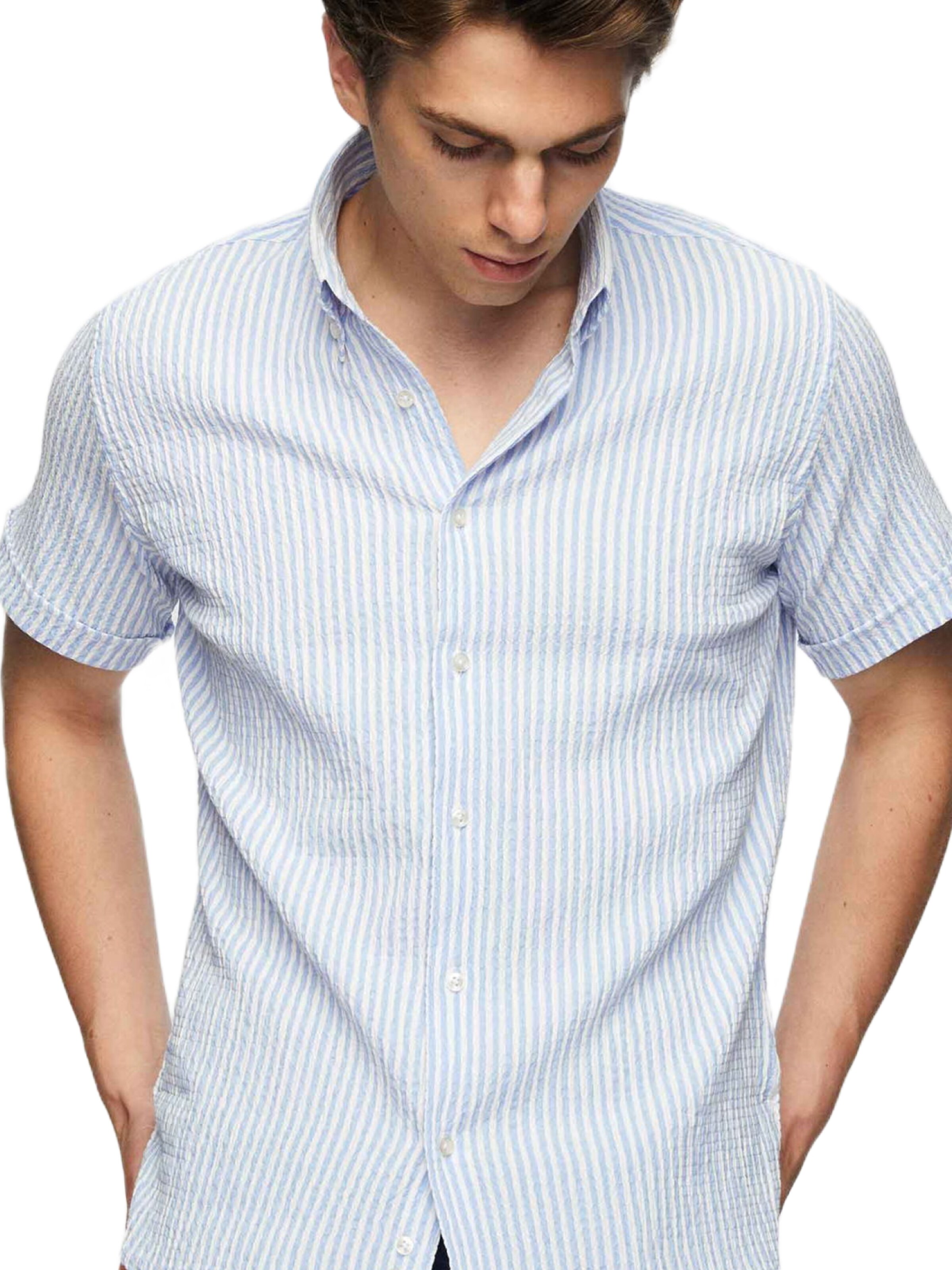 D’S Damat Regular fit Overhemd in Blauw