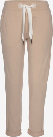 Elbsand Tapered Pants in Beige: front
