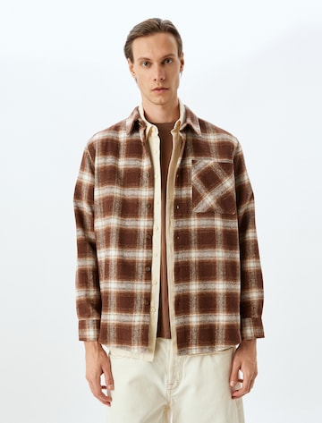Koton Regular fit Button Up Shirt in Brown: front