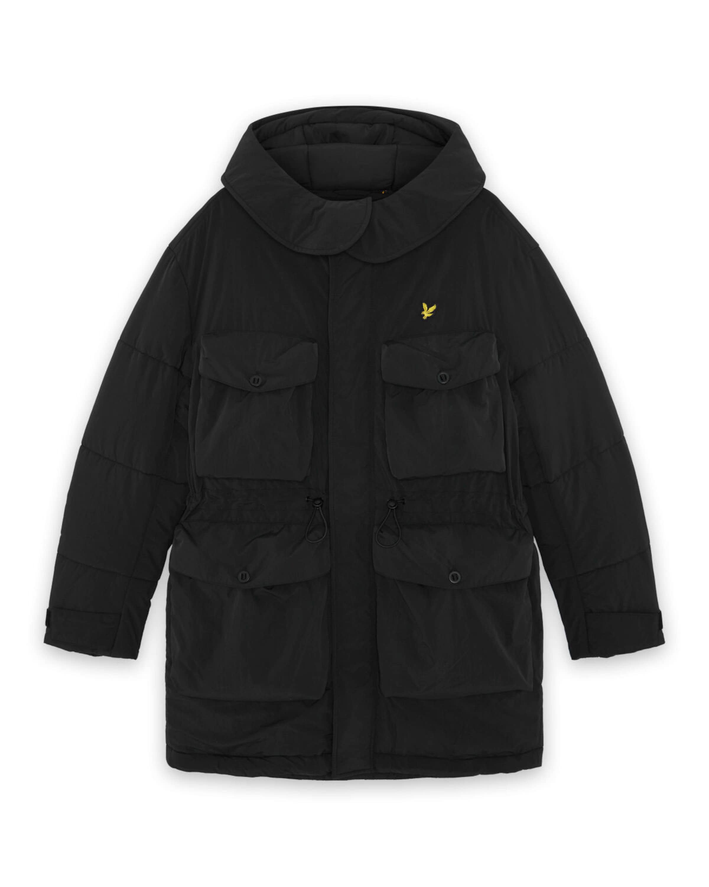 Lyle & Scott Tussenparka in Zwart: voorkant