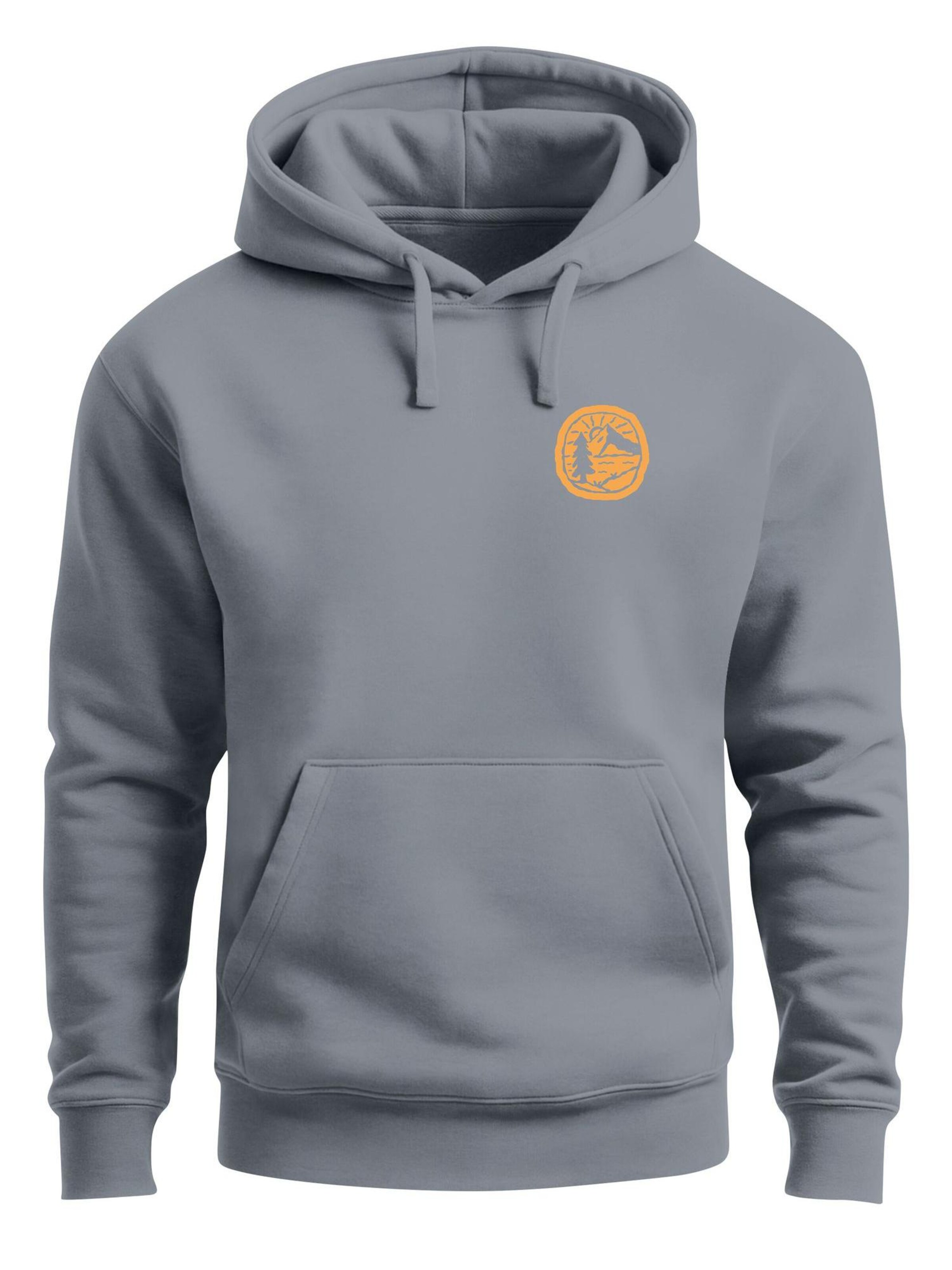 Neverless Sweatshirt 'Landschaft Badge' in Grey: front