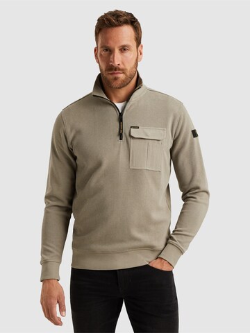 PME Legend Sweatshirt 'Pullover with half-zipper' i beige: framsida