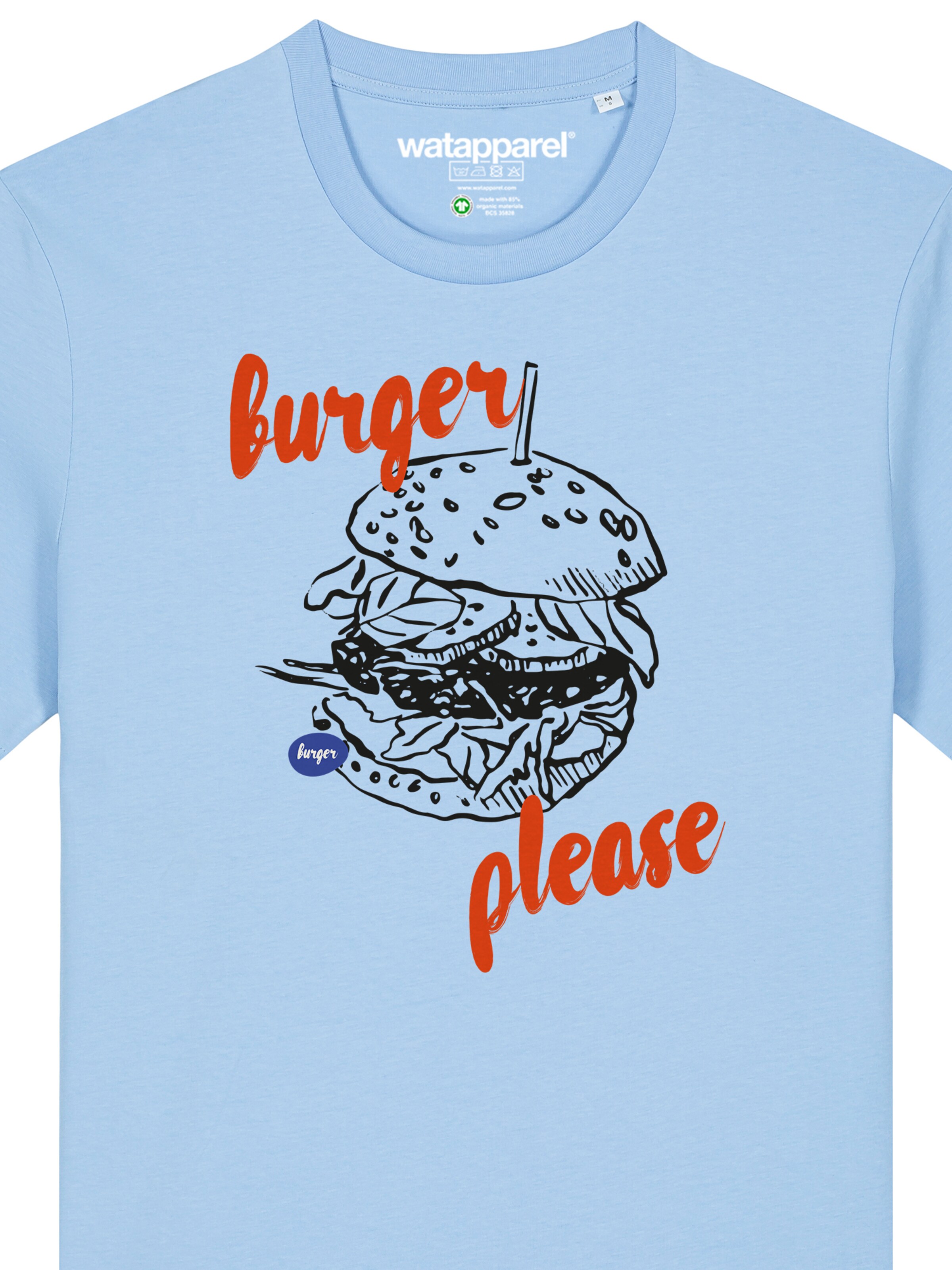 Watapparel Shirt 'Burger please' in Blauw