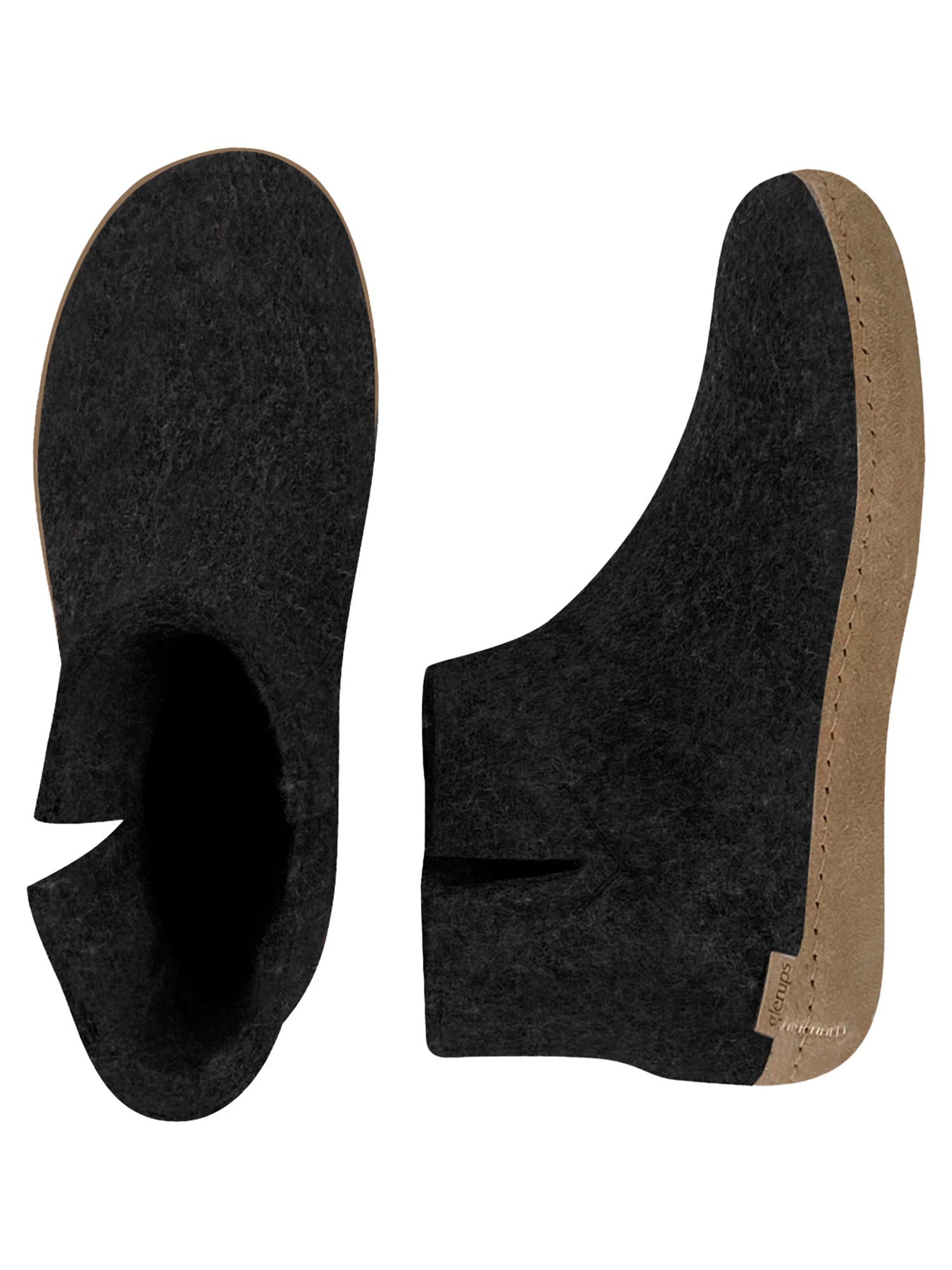 Glerups Slipper 'Ledersohle' in Black