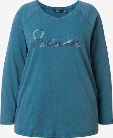 T-shirt Ulla Popken en bleu : devant
