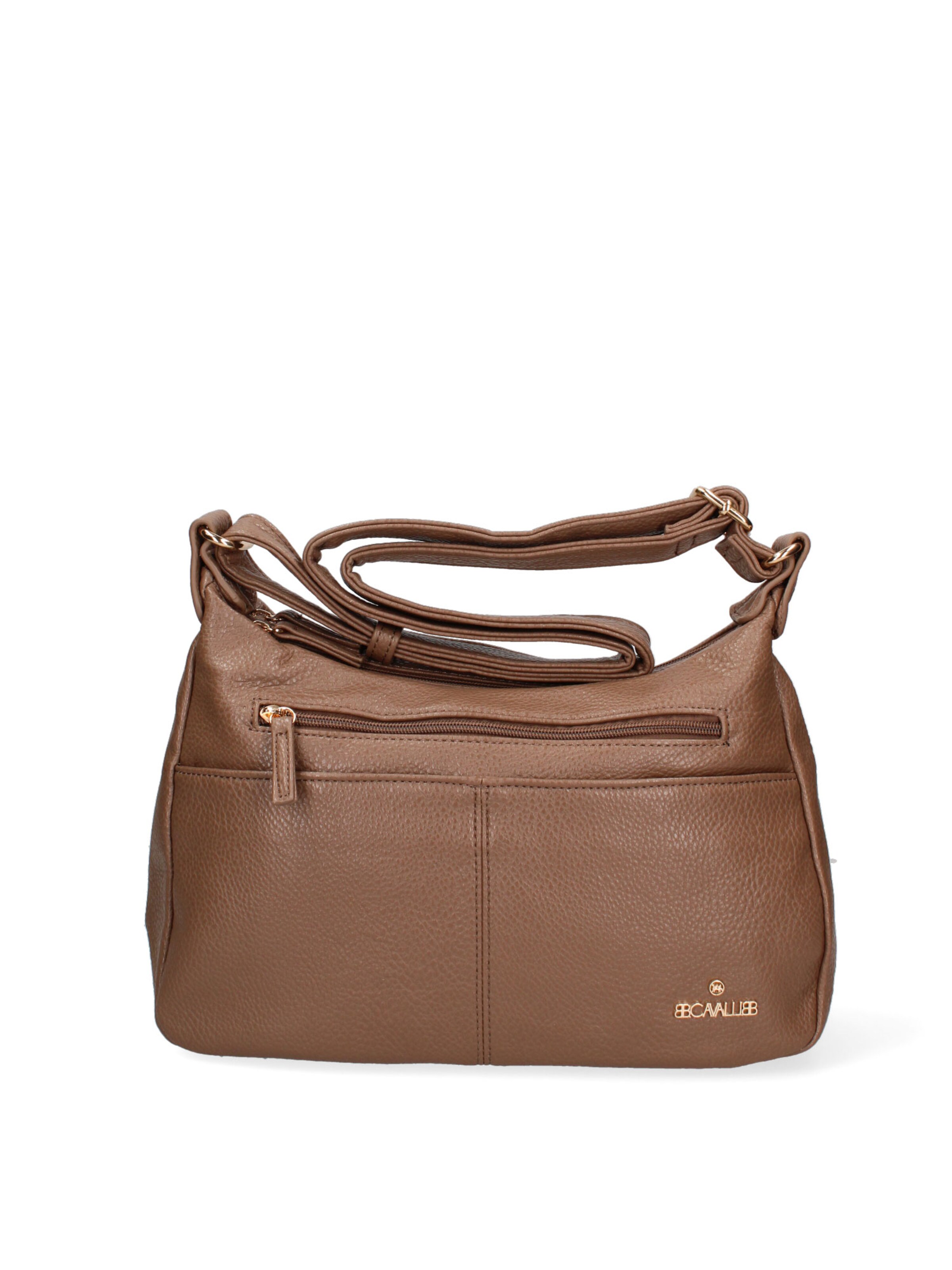 Borsa a spalla 'Borsa a Tracolla Donna Ecopelle con Zip e Tasche Multiple - B Cavalli' di B. Cavalli in grigio: frontale