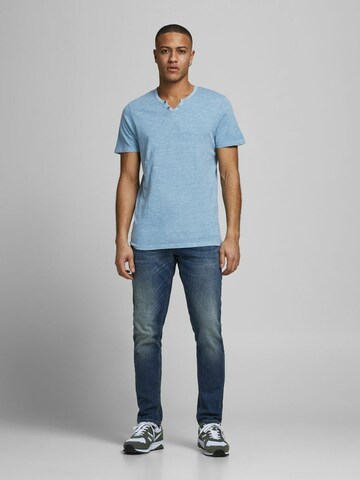 JACK & JONES - Regular Fit Camisa 'Split' em azul