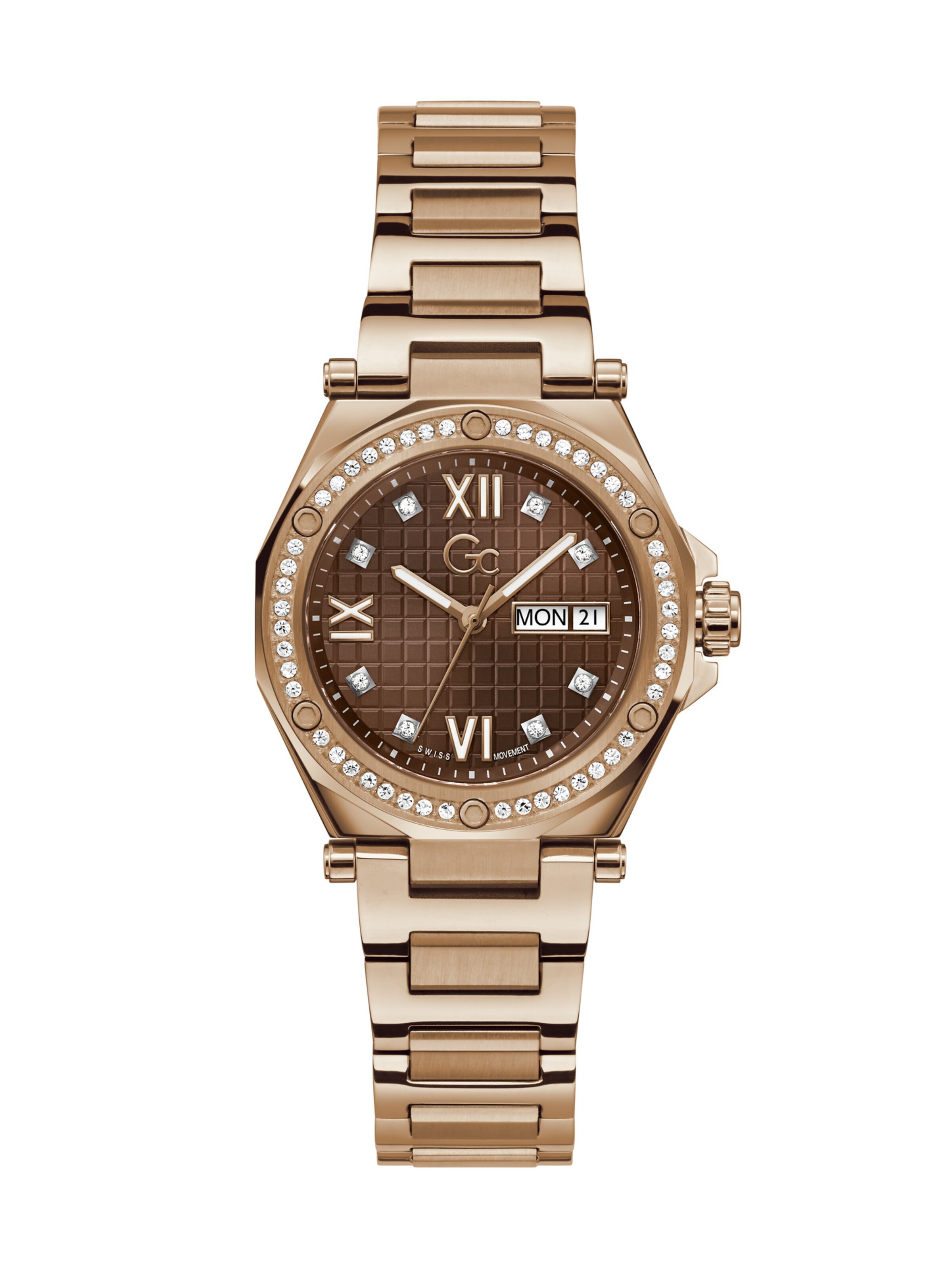 Gc Analoguhr 'Legacy' in Gold: Vorderseite