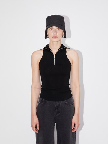 Top in maglia 'Pina' di LeGer by Lena Gercke in nero: frontale