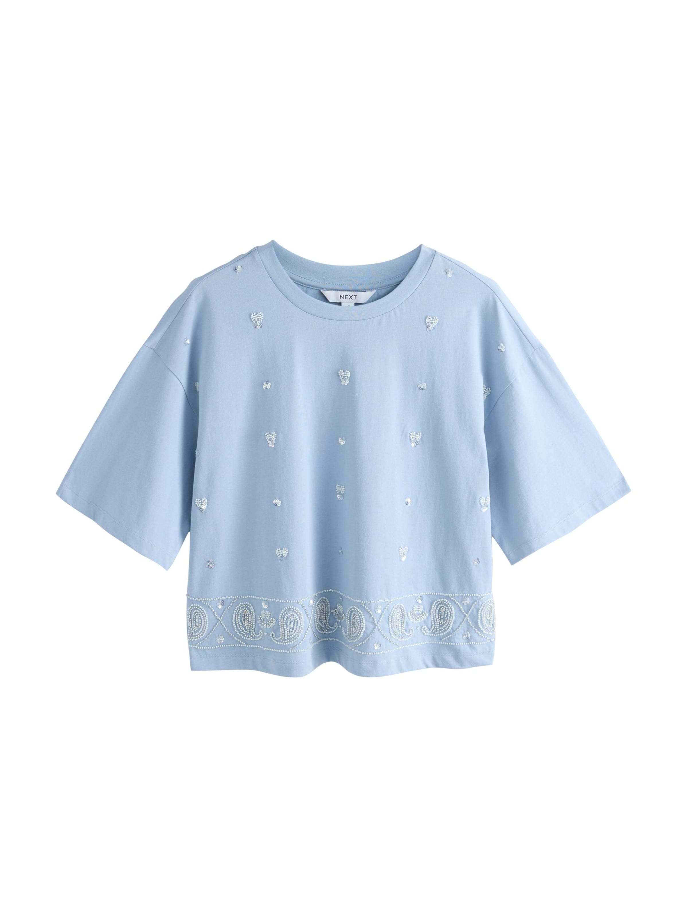 T-shirt Next en bleu : devant