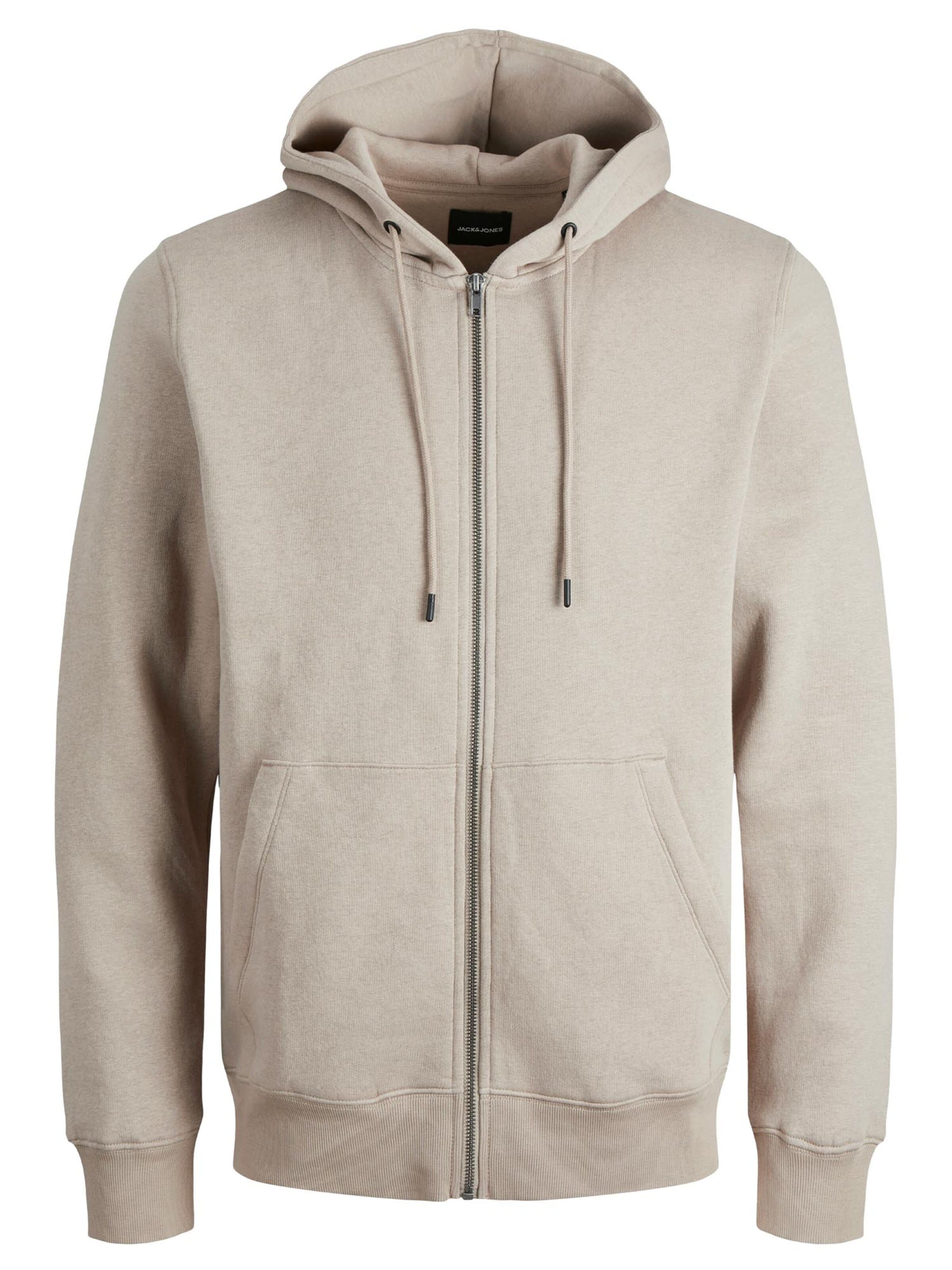 JACK & JONES Sweatjacke 'Bradley'‌‌ in Beige: Vorderseite