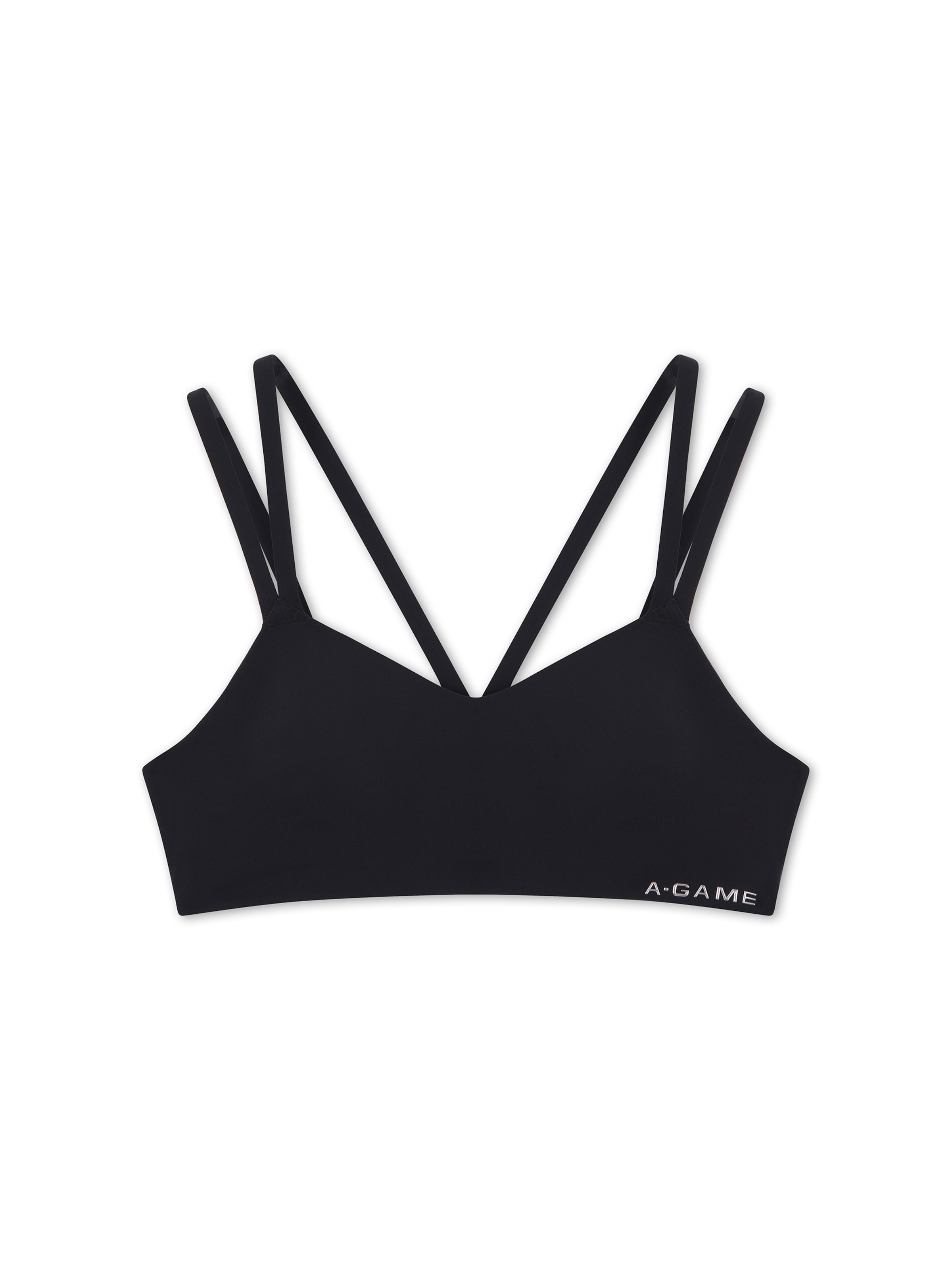 A-Game Bustier Sport-BH in Schwarz: Vorderseite