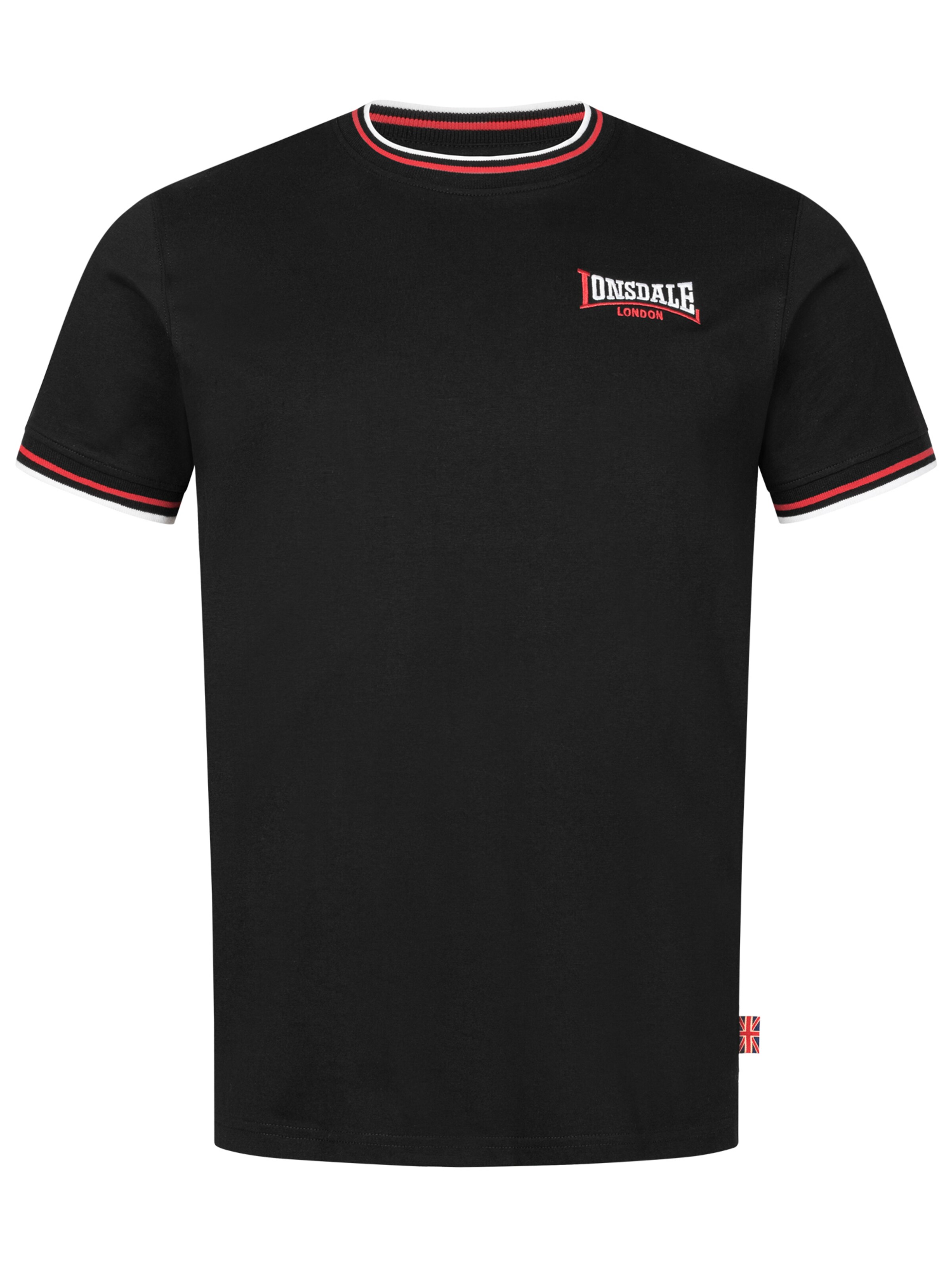 LONSDALE Póló 'Quin' - fekete: elől
