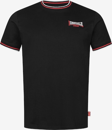 LONSDALE - Camiseta 'Quin' en negro: frente