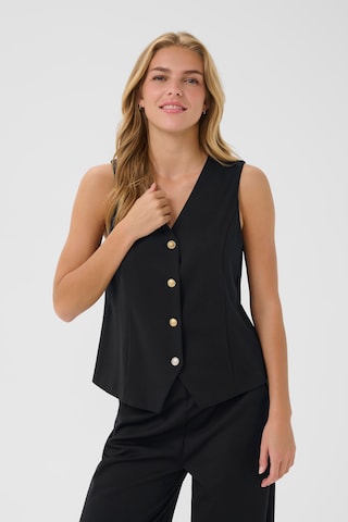 Cream Vest 'Anett' in Black: front