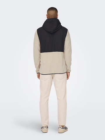 Only & Sons Fleece jas 'NOAH' in Beige