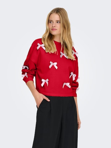 ONLY Sweatshirt 'ONLJEDEITE' i röd: framsida
