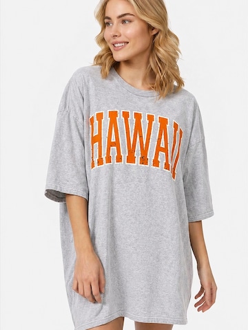 Worldclassca Oversized Shirt 'HAWAII' in Grey: front